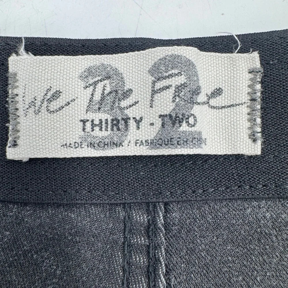 Free People Grey Flare Jeans‎ High Waisted Zipper Fly Denim Women's Size 32